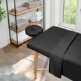 thumbnail image 6 of Saloniture 3-Piece Flannel Massage Table Sheet Set - Soft Cotton Facial Bed Cover - Includes Flat and Fitted Sheets with Face Cradle Cover - Black, 6 of 7
