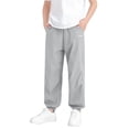thumbnail image 4 of Kids Outdoor Hiking Pants Boys Girls Lightweight Breathable Casual Joggers Trousers for Boys Girls Daily School Wear Gray Pull on Trousers for Kids 4-5Y, 4 of 6
