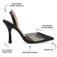 thumbnail image 3 of Journee Collection Womens Ivyann Vegan Leather and Lucite Stiletto Pumps, 3 of 6