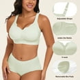 thumbnail image 5 of QYLUX Seamless Bras for Women No Underwire Scalloped Push Up Bras Soft Wireless Comfort Bralettes Full Coverage Light Green L, 5 of 6