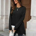 thumbnail image 5 of EDFBUYKRS Blouses for Women V Neck Long Sleeve Shirts Dressy Casual Ruffle Chiffon Tops L, 5 of 8