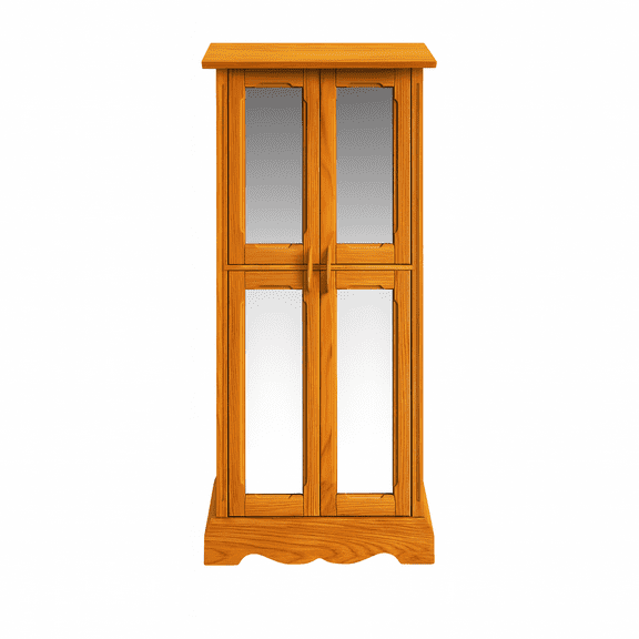 Hives & Honey Women's Chelsea Wood Jewelry Storage Armoire with Mirror Doors in Walnut