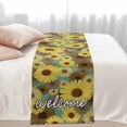 thumbnail image 2 of Spring Welcome Bed Runner for King Size Bed, Sunflowers Watercolors Art Yellow Teal Rustic Soft Bedding Scarf Bedding Protector Slipcover Sofa Throw for Bedroom Hotel Guesthouse, 2 of 8