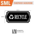 thumbnail image 2 of Recycle and Trash Logo Symbol - Elegant Golden Look for Trash Cans, Containers, and Walls - Laminated Vinyl Decal (Small, Clear Black), 2 of 5