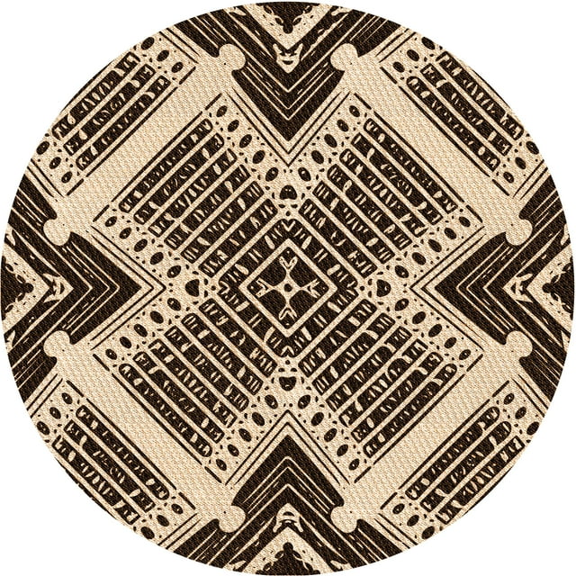 Ahgly Company Tapis Rond Lavable en Machine Intérieur Transitionnel Rouge Nuit, 3 Pieds Rond