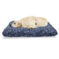 thumbnail image 1 of Camo Pet Bed, Retro Composition of Grunge Camouflage Pattern Print in Modern Blue Tones, Resistant Pad for Dogs and Cats Cushion with Removable Cover, 24" x 39", Pale Blue and Dark Blue, by Ambesonne, 1 of 4