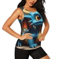 thumbnail image 2 of Balery Adorable Blue Baby Dragon Camiseta sin mangas estampada ligera para mujer, tops de entrenamiento sin mangas, camisetas de yoga transpirables de secado rápido.-Medium, 2 of 7