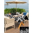 thumbnail image 6 of 60x102 Inch Outdoor Tablecloth with Umbrella Hole Zipper Rectangle Black Coral Coastal Rectangular Tablecloths Outside Waterproof Seaside Nautical Summer Ocean Sea Patio Table Cloth Cover for Picnic, 6 of 8