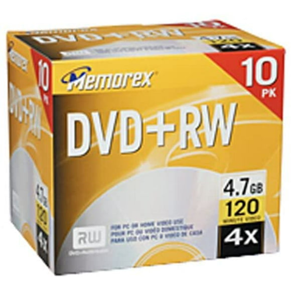 Memorex 4.7GB 4X DVD+RW Media (10-Pack) (Discontinued by Manufacturer)