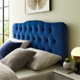 thumbnail image 2 of Pemberly Row Queen Diamond Tufted Performance Velvet Headboard in Navy, 2 of 7