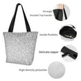 thumbnail image 3 of KLL Tote Bag for Women Silver Mosaic Print Shopping Grocery Reusable Bags for Office School Shopping Travel, 3 of 6