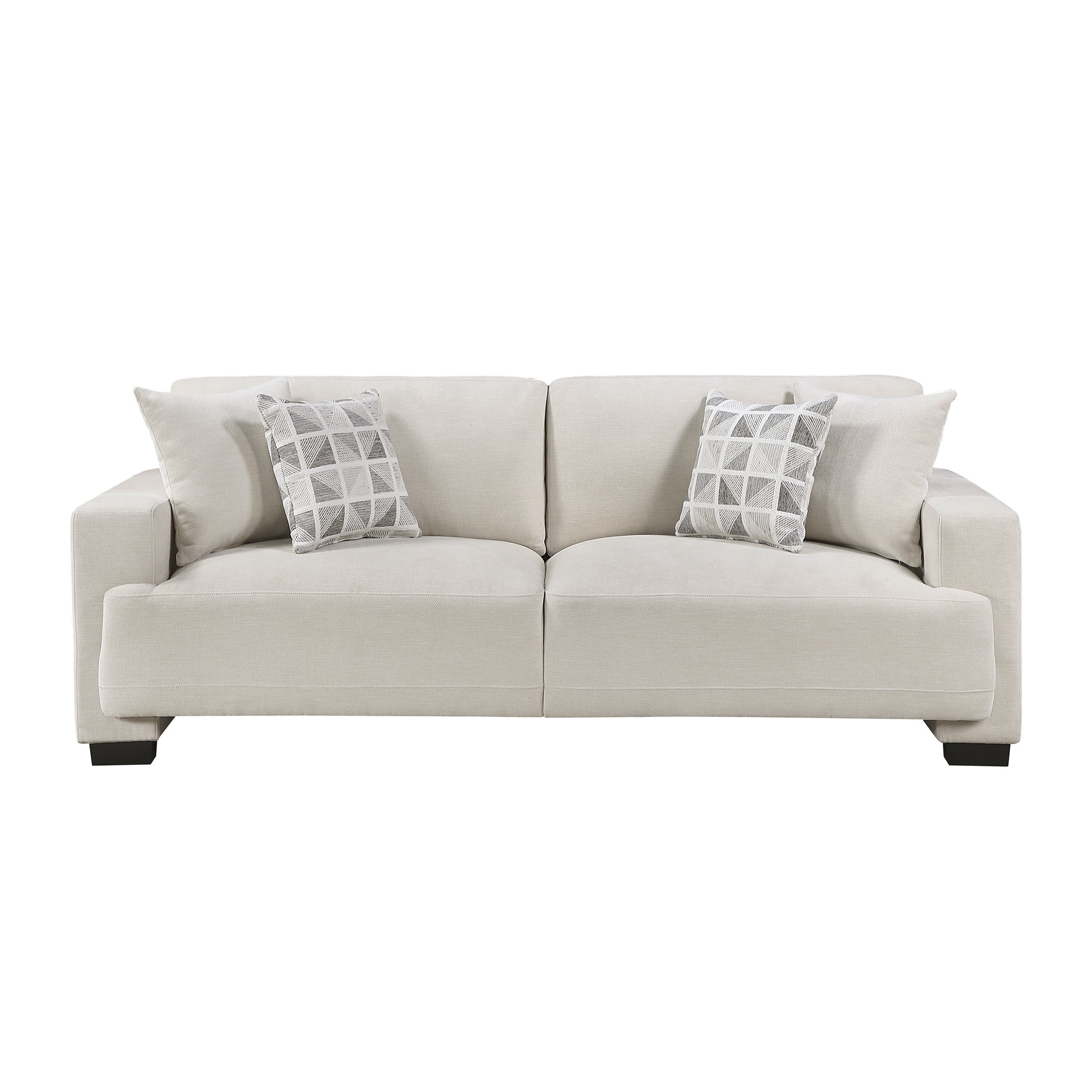 OakvillePark Tivaro Chenille Sofa with 2 Pillows, Beige