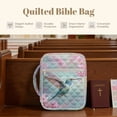thumbnail image 7 of Xixirimido Bible Cover, Bible Carrying Book Case for Women Men, Multi-pockets Protective Church Organizer Bag with Handle Christian Gift, Hummingbird Pink Cherry Blossom, 7 of 7