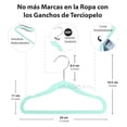 thumbnail image 2 of MAGMALIFE 50 Ganchos de Terciopelo para Ropa de Bebe, Gancho Plateado Giratorio de 360 Grados, Adecuado para Todo Tipo de Ropa, Antideslizante, 29 cm de Largo (Menta), 2 of 6