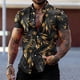 thumbnail image 4 of Camisa hawaiana con estampado de plantas coloridas para hombre, blusa holgada de manga corta con estampado 3D de hojas florales y solapa para vacaciones, camisas Aloha, 4 of 5
