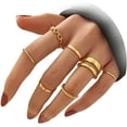 thumbnail image 2 of Juego de anillos dorados Vintage BOHO Midi JM para mujeres y niñas, 2 of 5