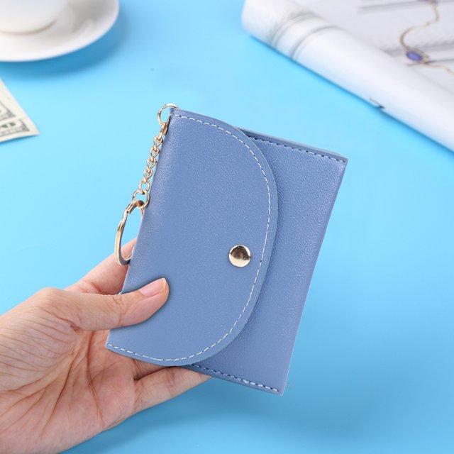 Bolso Carteras de moda para mujer, llavero con varias ranuras, tarjetero, monedero pequeño de cuero