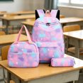 thumbnail image 3 of 3-Piece Gradient Blot Print Nylon Backpack Set, Multi-Pocket Lightweight Daypack with Insulated Lunch Bag and Pencil Case for School Commute Outdoor Travel, 3 of 3