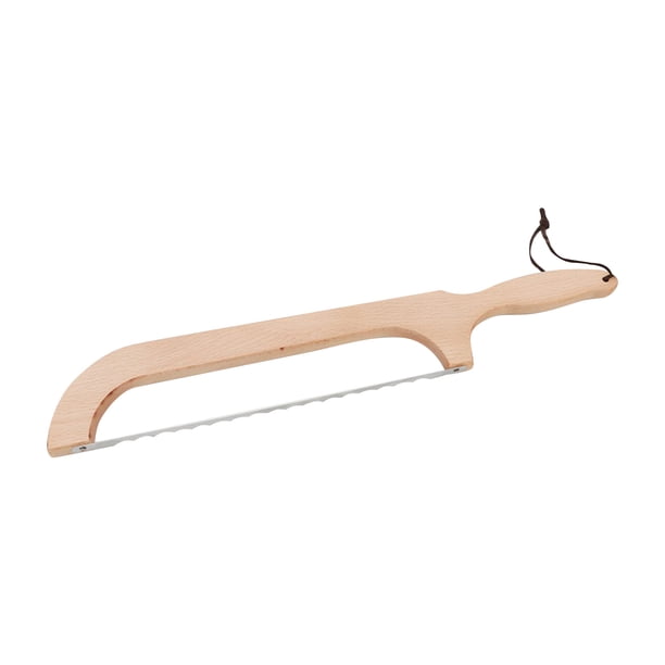Clearance! Homemade Bread Cutter 16.5 Inch Wooden Sourdough Bread Knife With Bowknot Design, High Quality Stainless Steel Serrated Saw For Bagels, Baguettes And More