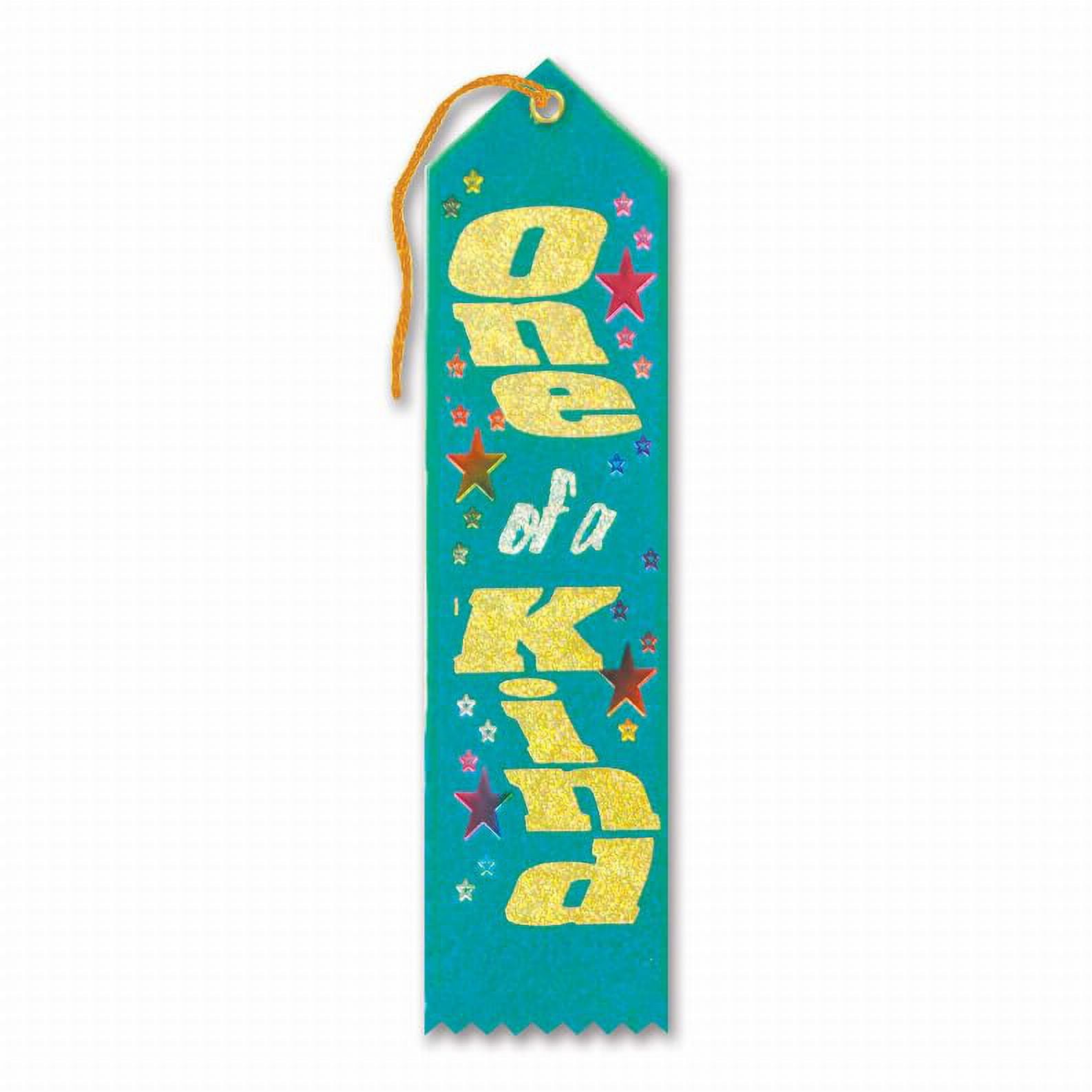 Beistle"One Of A Kind" Ribbon Award, Turqouise Blue - 1pc