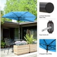 thumbnail image 4 of Joqmia Patio Half  Umbrella Replacement Canopy Cover - 9FT Half Umbrella Outdoor Patio Canopy with Easy Hand Crank - Condo, Townhouse, or Balcony Furniture(Blue,2pc), 4 of 6
