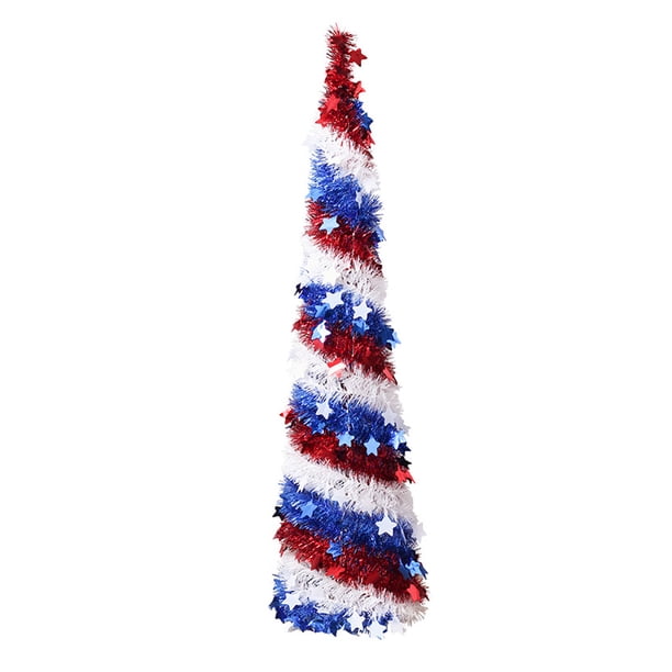 Árbol del 4 de julio Decoración del Día de la Independencia Americana Árbol de exhibición patriótica Adorno para el hogar para el Día de los Caídos Día de la Independencia Día de los Veteranos