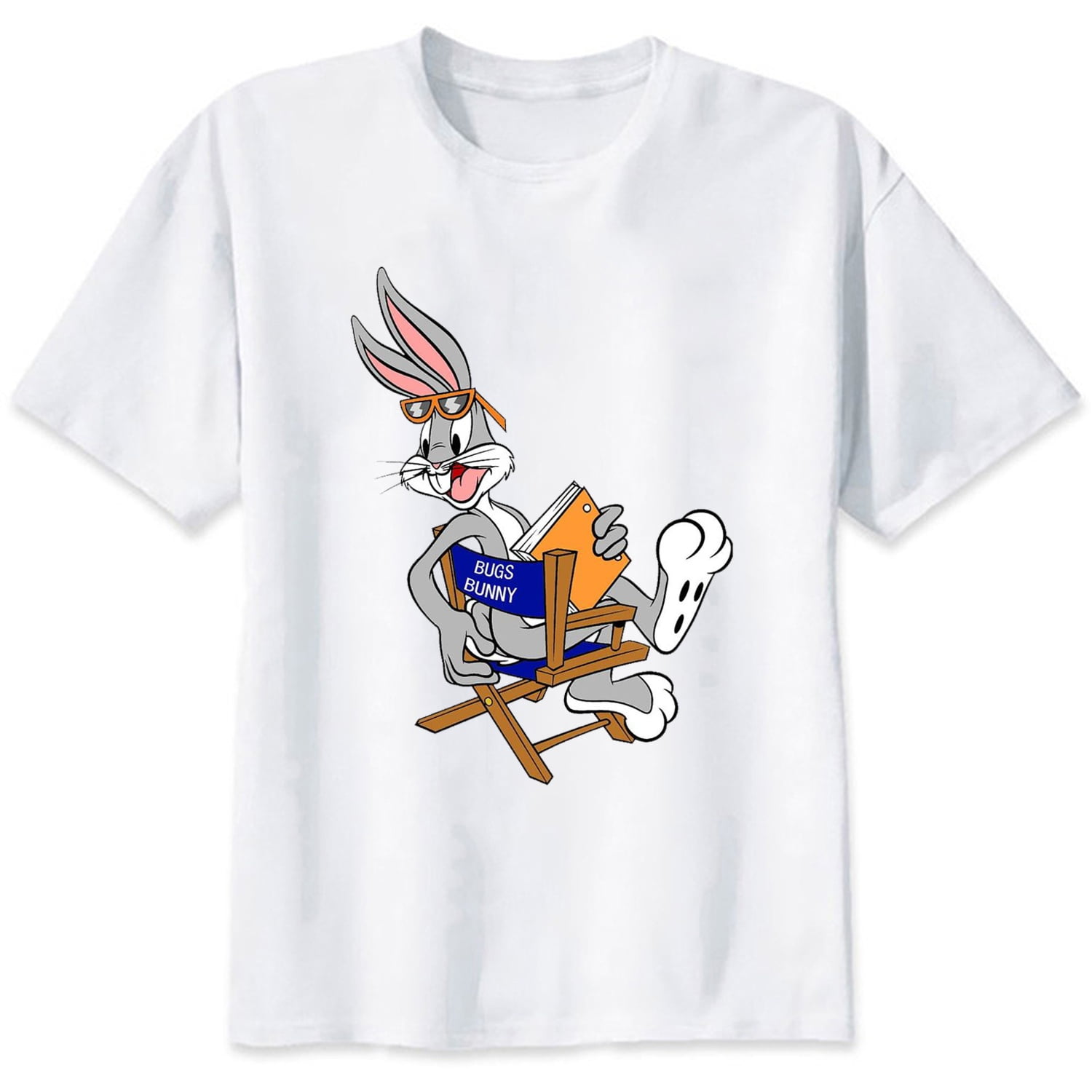 Sleeves, Children Rabbit Printed T-Shirts Bugs Funny Looney Short Tunes Tops Unisex Graphic Streewear Cartton O-Neck White for Bunny