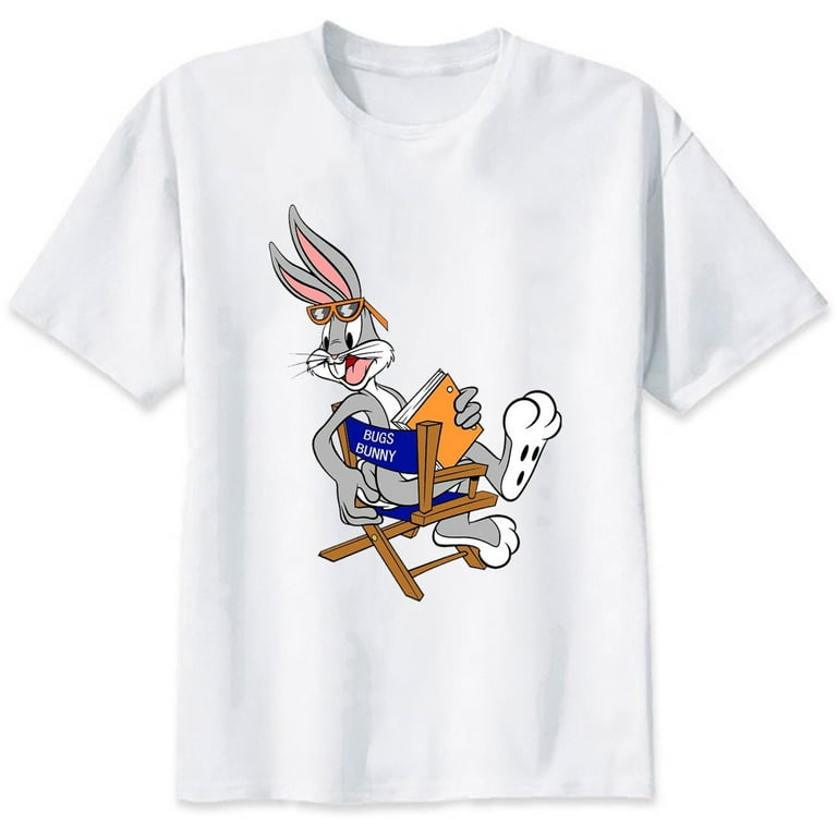 Tops Looney Tunes O-Neck T-Shirts Funny Unisex Graphic Streewear Rabbit White Bugs Children Bunny Short for Printed Cartton Sleeves,