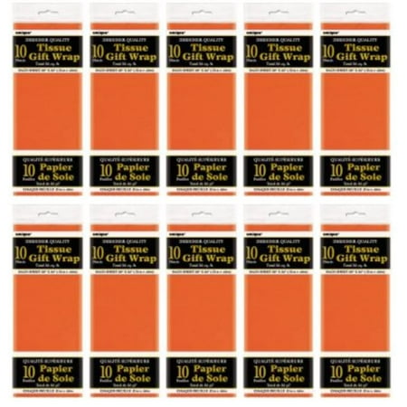 (10 Pack) Tissue Paper Sheets, 26 x 20 in, Orange, 10ct