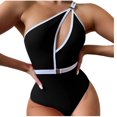 thumbnail image 1 of Womens One Piece Swimsuits Chest Cut Out Asymmetric Monokinis Swimwear Tummy Control Bathing Suits, 1 of 8
