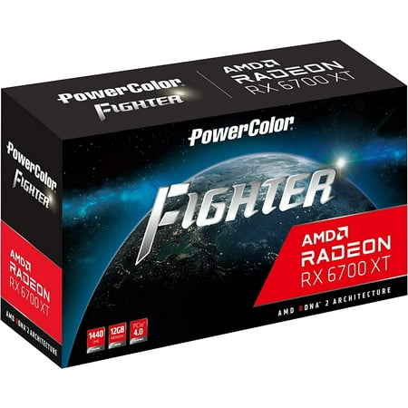 Restored PowerColor Fighter AMD Radeon RX 6700 XT Gaming Graphics Card with 12GB GDDR6 Memory, Powered by AMD RDNA 2, Raytracing, PCI Express 4.0, HDMI 2.1, AMD Infinity