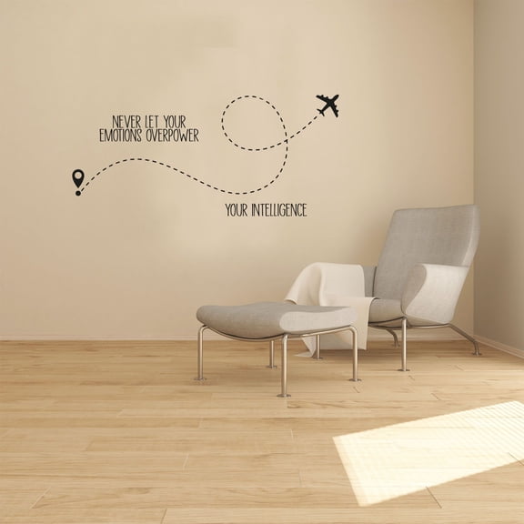 Emotions Intelligence Quote Airplane Air Plane Jet Helicopter Wall Sticker Art Decal for Girls Boys Kids Room Bedroom Nursery House Fun Home Decor Stickers Wall Art Vinyl Decoration Size (24x40 inch)