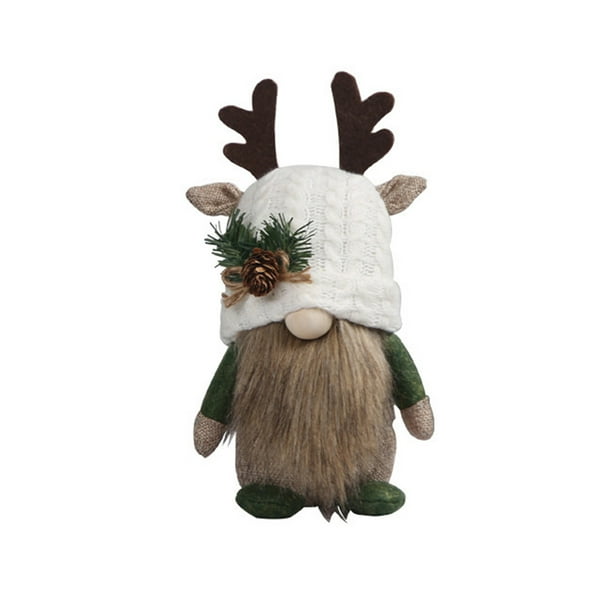 Deer Horn Knitted Doll Window Decoration Festival Forest Faceless Elderly Table Decoration