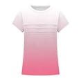 thumbnail image 5 of CQONEPT Girls Short Sleeved Shirts Color Block Crewneck Tunic Tops Summer Fashion Soft Basics Top Tee Pink 4 Years, 5 of 5