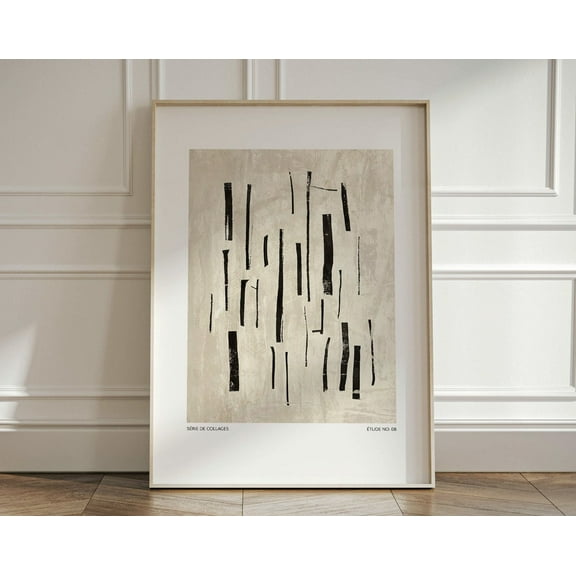 Japandi Minimalist Abstract Print - Modern Aesthetic Poster - Beige And Black Wabi Sabi Wall Art - Neutral Scandinavian Wall Decor Wall Art, Modern Wall Decor, 8x12 UNFRAMED