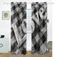 thumbnail image 2 of Love Plaids Black Out Curtains 84 Inch Length Curtains for Sliding Glass Doors Bedroom Living Room 2 Pack, 2 of 6