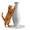 White, variant on Furrytail 29.9'' Modern Aesthetic Zigzag Cat Scratching Post for Indoor Cats with Paper Rope, Black