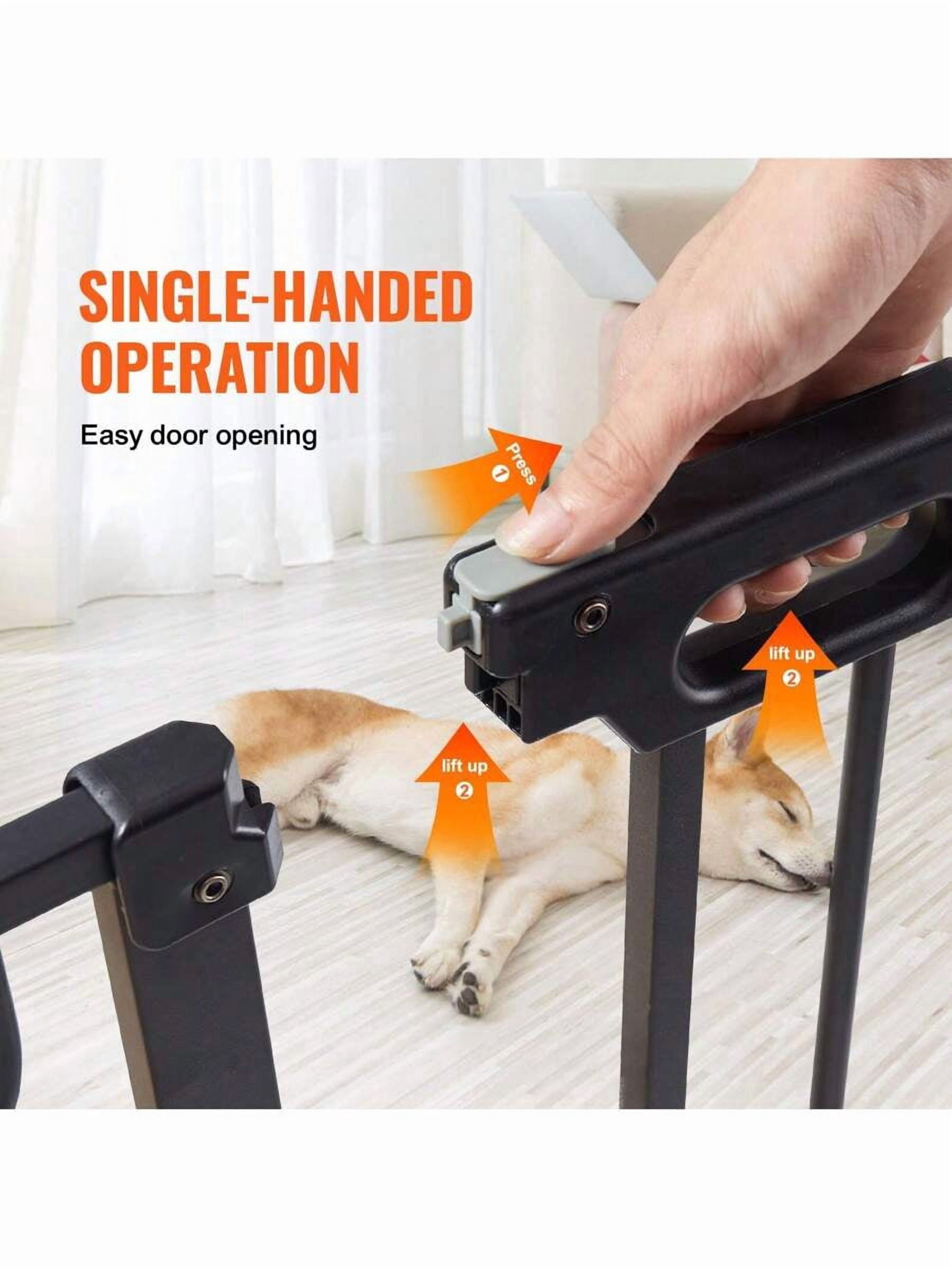 Pet Safety Gate, 29.5" - 51" Wide, 29.5" - 46.4" Wide, 29.5" - 37" Wide, 30" High, Dog Gate For Stairs And Houses, -In Automatic Closing Pet Safety Gate For Children With Pressure Mounting