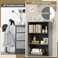 thumbnail image 5 of 42.5" Tall Shelf with Drawer, 4-Tier Freestanding Bookcase with Anti-Tip Devices, 3 Open Storage Bookshelves, Wooden Book Organizer Cabinet for Bedroom, Living Room, Home Office (Grey), 5 of 8