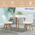 thumbnail image 5 of PP Upholstered Side Dining Chair with Beech Wood Legs, White, Set of 2, 5 of 6