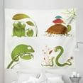 thumbnail image 1 of Animal Tapestry, Reptile Family Colorful Snake Frog Ninja Turtles Love Mother Family Theme, Fabric Wall Hanging Decor for Bedroom Living Room Dorm, 5 Sizes, Green Brown Red, by Ambesonne, 1 of 1