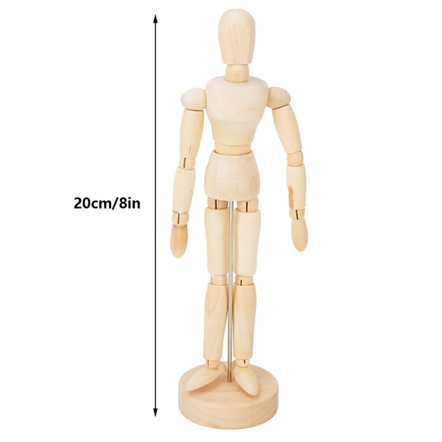 Modelo de Hombre de Madera ANGGREK Dibujo de Arte de Marionetas con Extremidades Móviles 8 Pulgadas