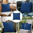 thumbnail image 4 of Throw Pillow Covers, Navy Blue 26x26 Pillow Covers for Couch/Sofa/Bed, Modern Rustic Deep Blue Solid Cover Decorative Square Linen Cushion Pillowcase for Home Decor, 4 of 9