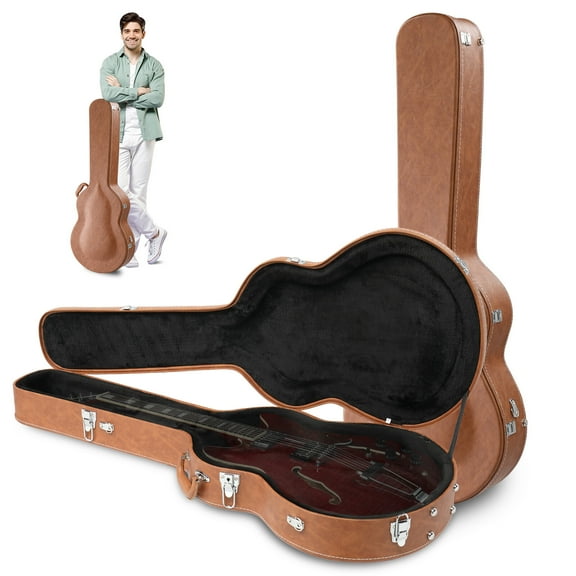 YJETYH Cases Hard-Shell Wood Case for Semi-Hollow Guitars; Fits Gibson 335
