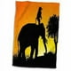 thumbnail image 2 of Toalla 3dRose Safari Pals-Aga con silueta de babuino y elefa, 2 of 3