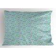 thumbnail image 2 of Ambesonne Adventure Pillow Sham, Zeppelin, 26" X 20", Yellow Green Pale Blue, 2 of 2
