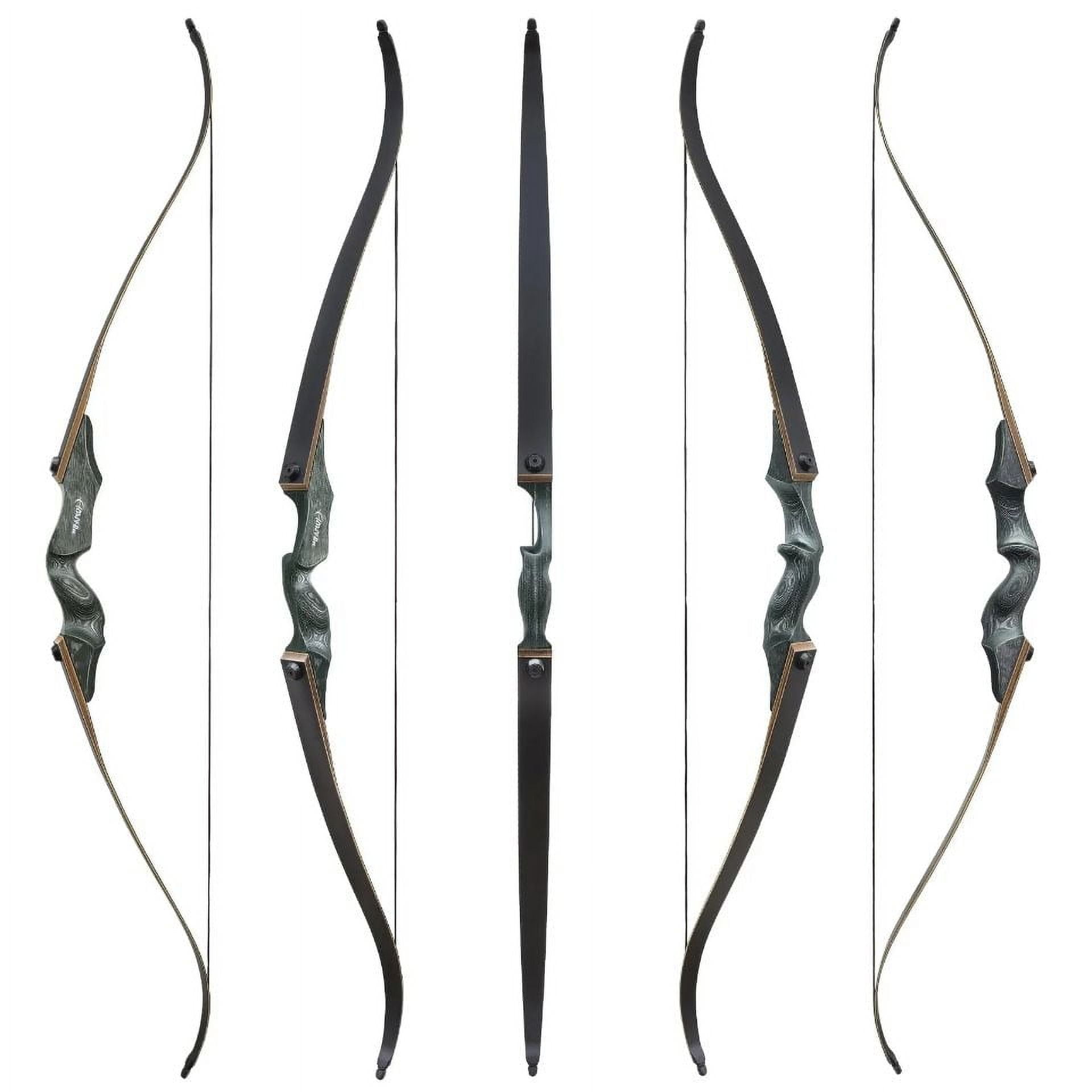 BLACK HUNTER 60" Traditional Hunting Recurve Bow 20-60 lbs