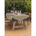 thumbnail image 3 of Outdoor Tablecloth with Umbrella Hole for Patio/Picnic/Party/Camping, Farmhouse Waterproof Table Cloth Rectangle Table Cover Washable, Retro Rustic Classic Black Flower Pattern Brown (60"x 102"), 3 of 9
