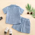 thumbnail image 6 of XAOFW Baby Boy Outfits Short Sleeve Button Down Shirts Shorts Toddler Kids Back To School Gentleman Sets 12-18 Months, 6 of 6