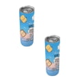 thumbnail image 1 of Duo de termos 590 ml. diseño divertido Este dia sera pan comido regalo original, 1 of 5